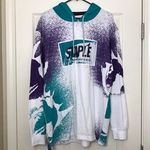 Stale men’s sweatshirt spray paint blue purple